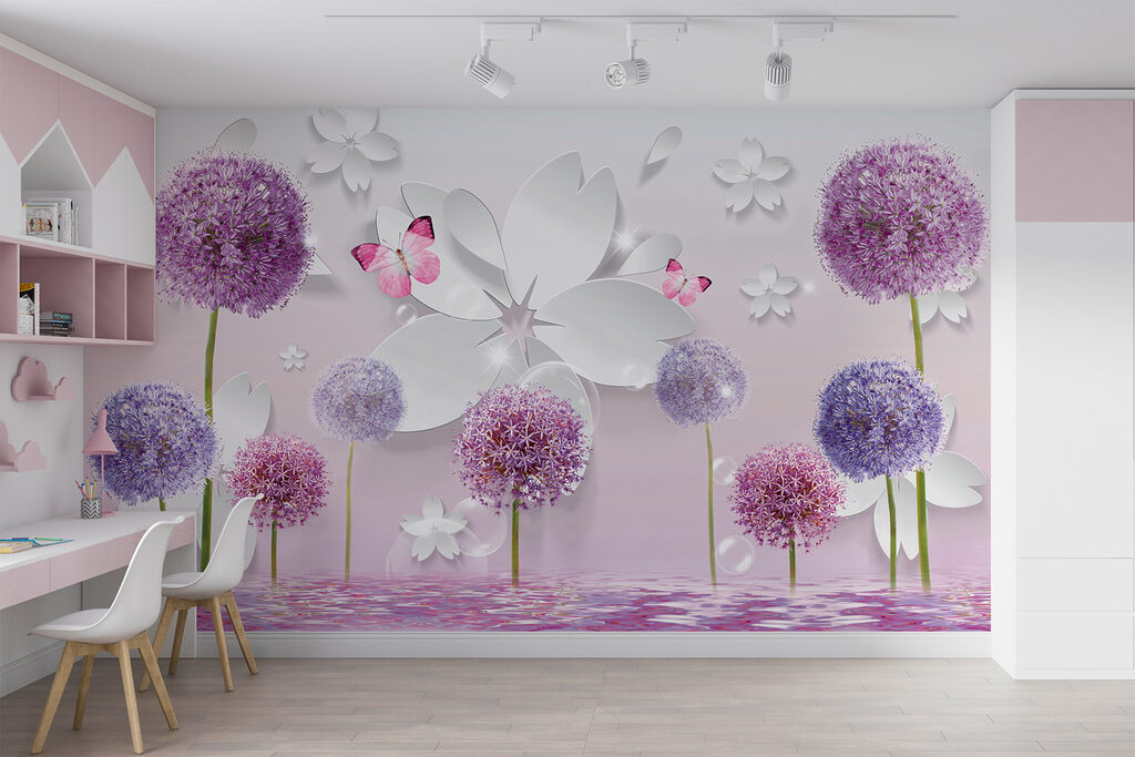 Flores redondas entre mariposas — interior 3
