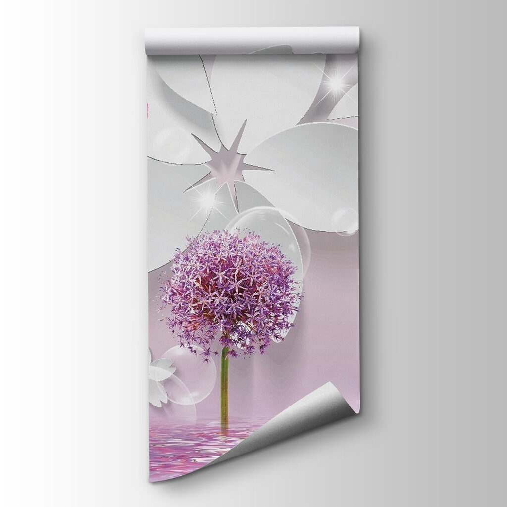 Flores redondas entre mariposas — vista del producto