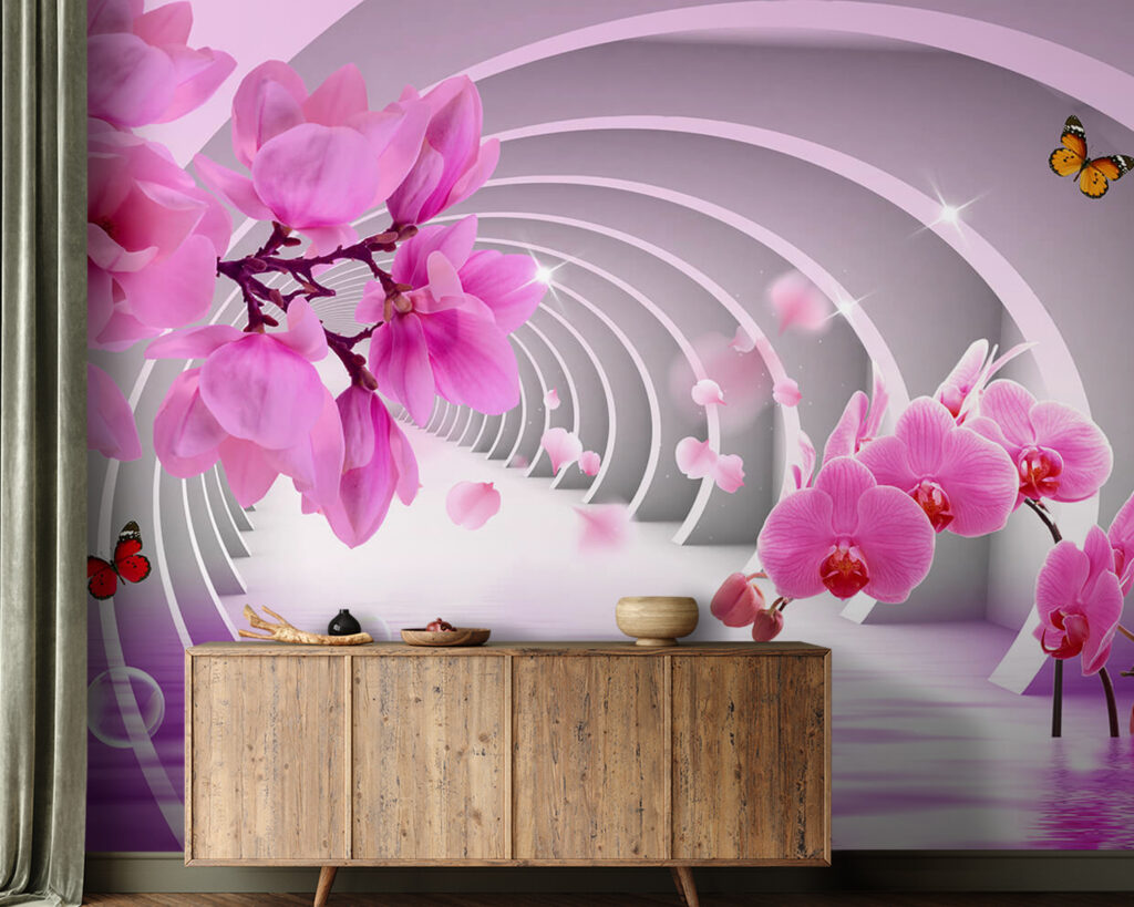 Orquídeas en arcos rosas — interior 1