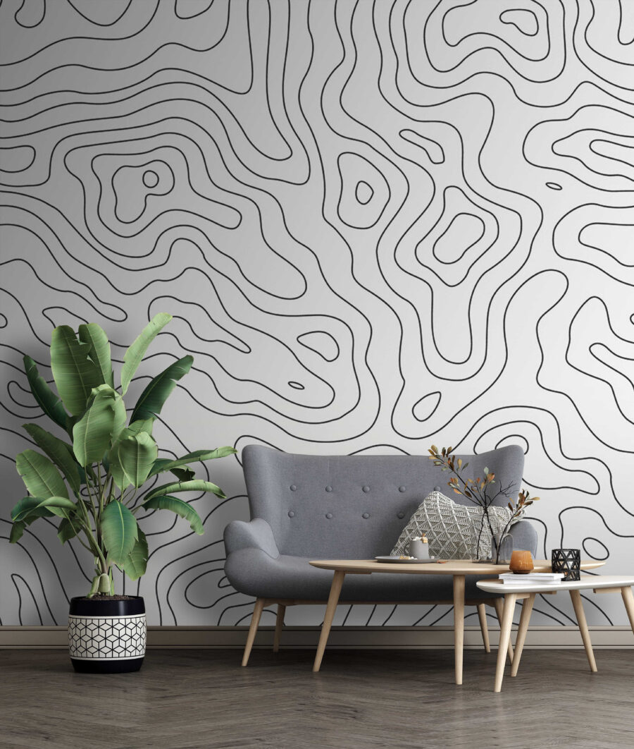Contornos ondulados sobre blanco — interior 3