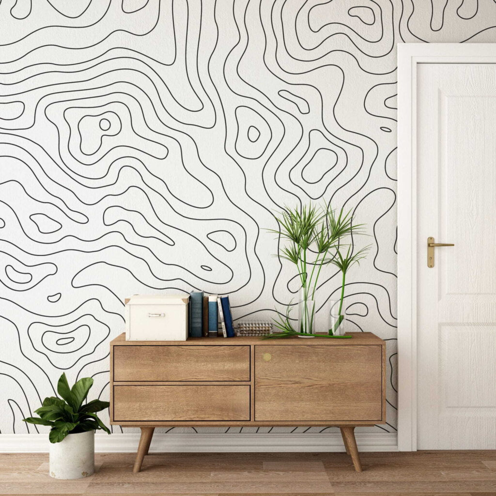 Contornos ondulados sobre blanco — interior 1