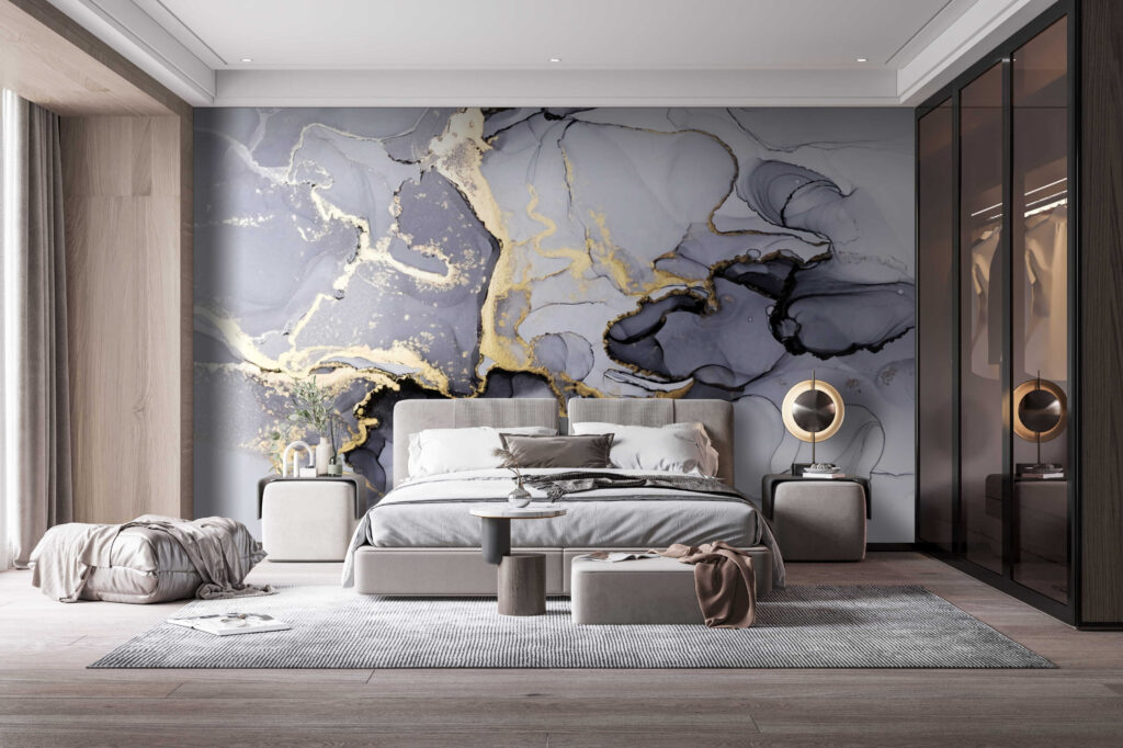 Vetas doradas en lila — interior 1