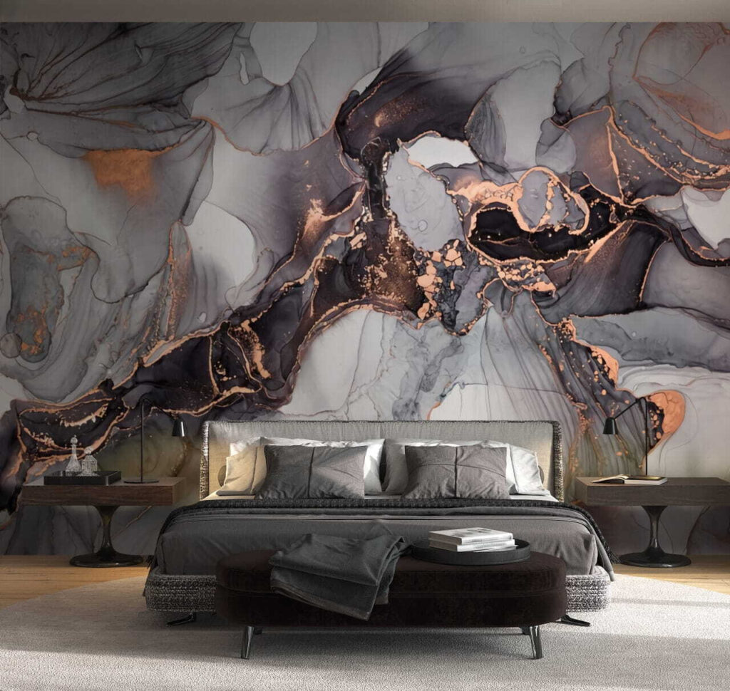 Vetas cobrizas en gris — interior 1