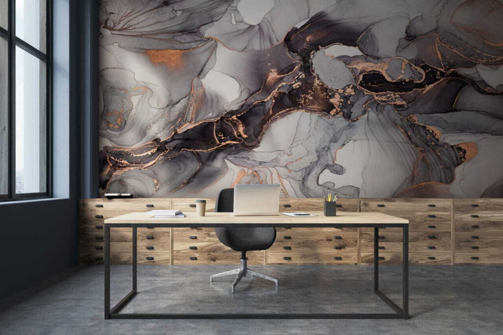 Vetas cobrizas en gris — interior 3