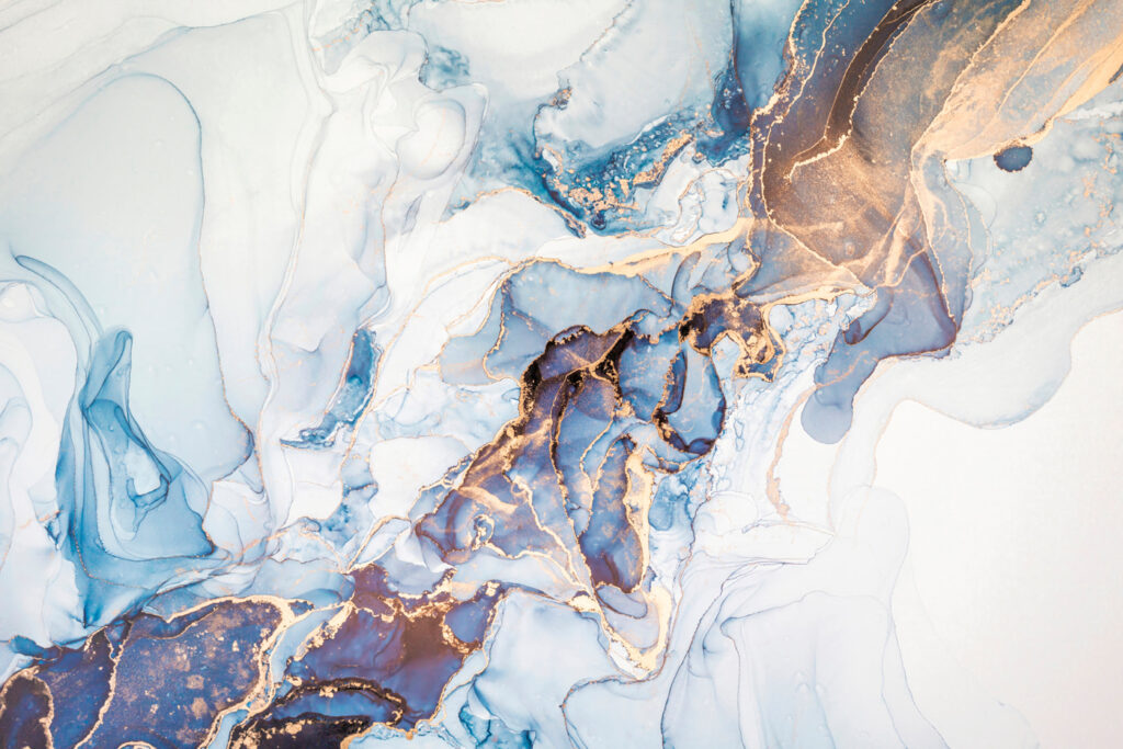 Río azul de vetas — diseño completo