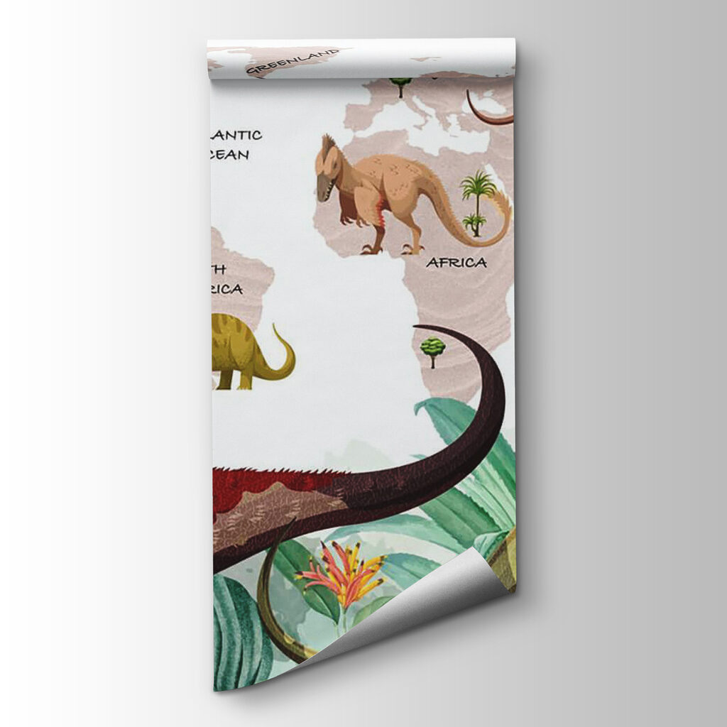 Dinosaurios sobre un mapa — vista del producto
