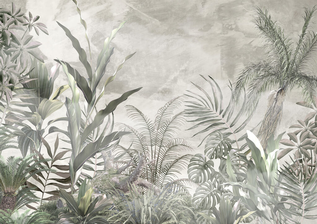 Jardín en verde grisáceo — diseño completo