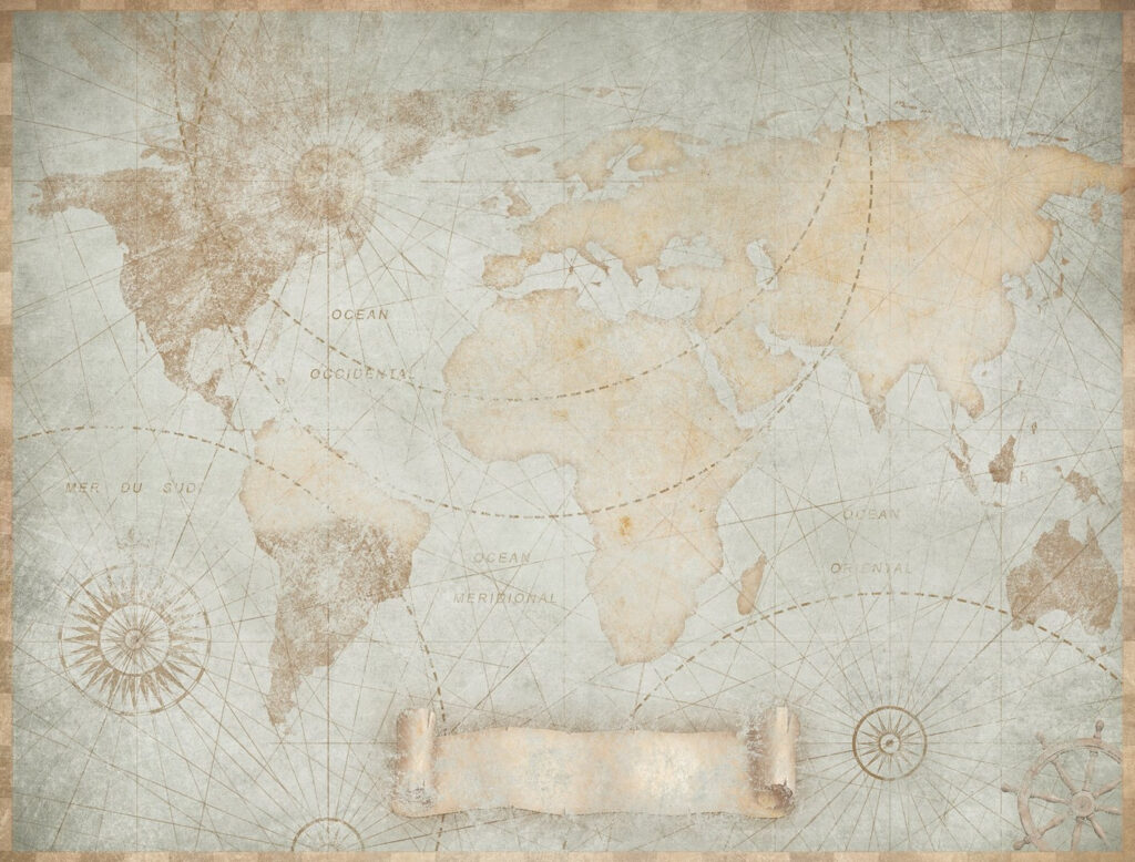 Mapa antiguo del mundo — diseño completo