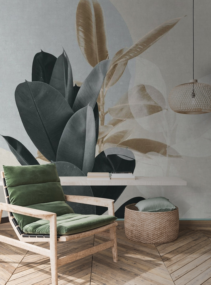 Hojas sobre un círculo — interior 1