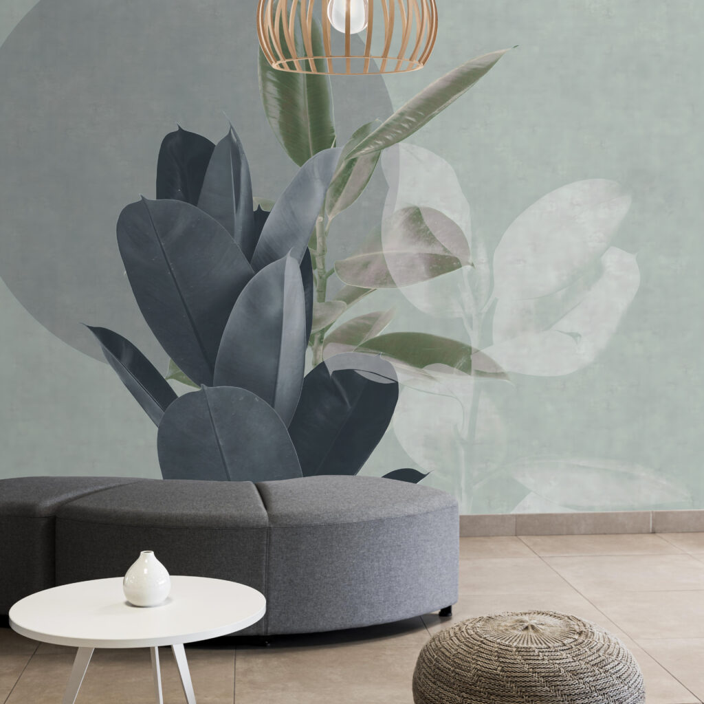 Hojas sobre un círculo — interior 1