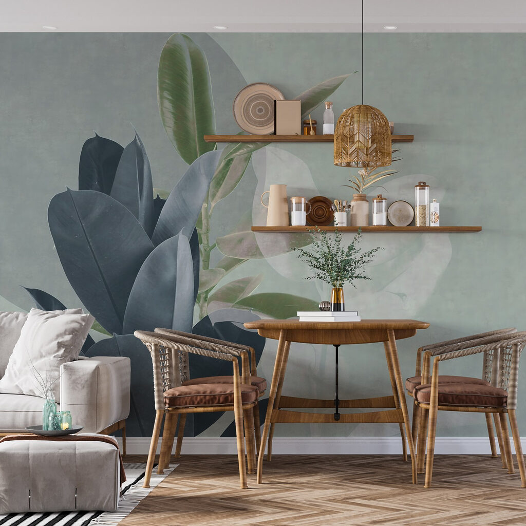 Hojas sobre un círculo — interior 2