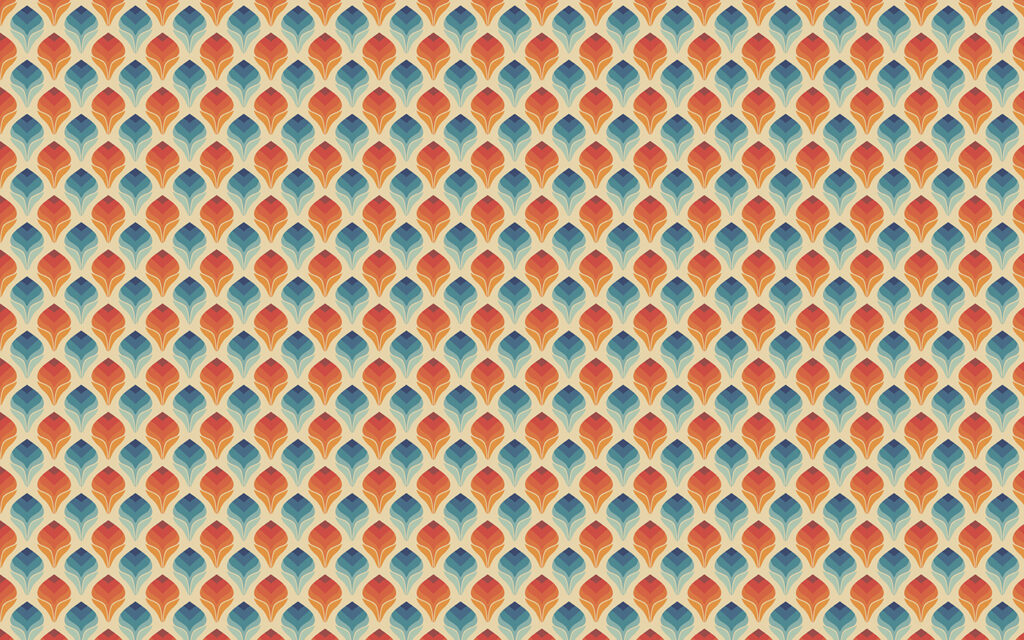 Escamas coloridas en filas — diseño completo