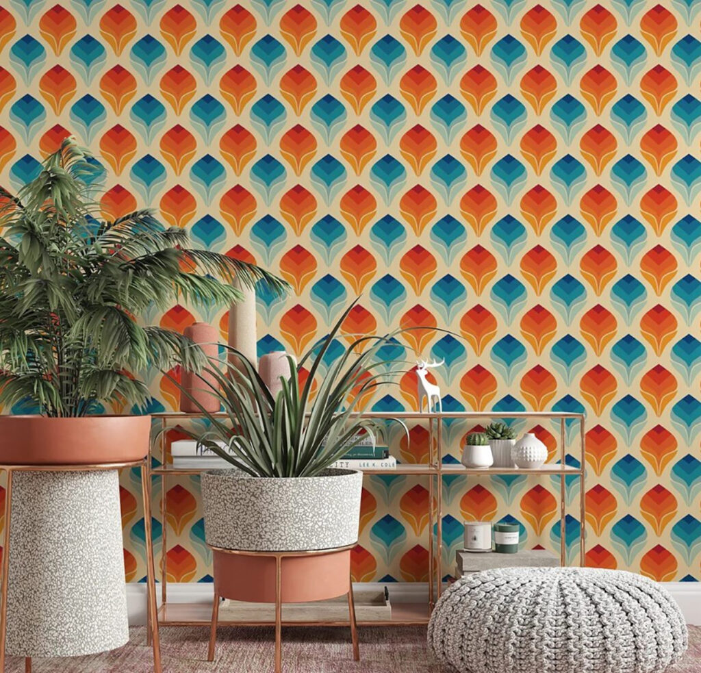 Escamas coloridas en filas — interior 1