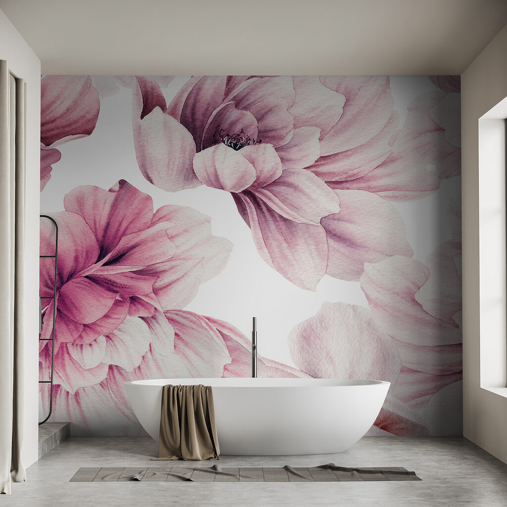 Dalias rosas sobre blanco — interior 4