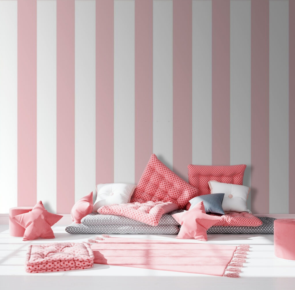 Rayas rosas sobre crema — interior 2