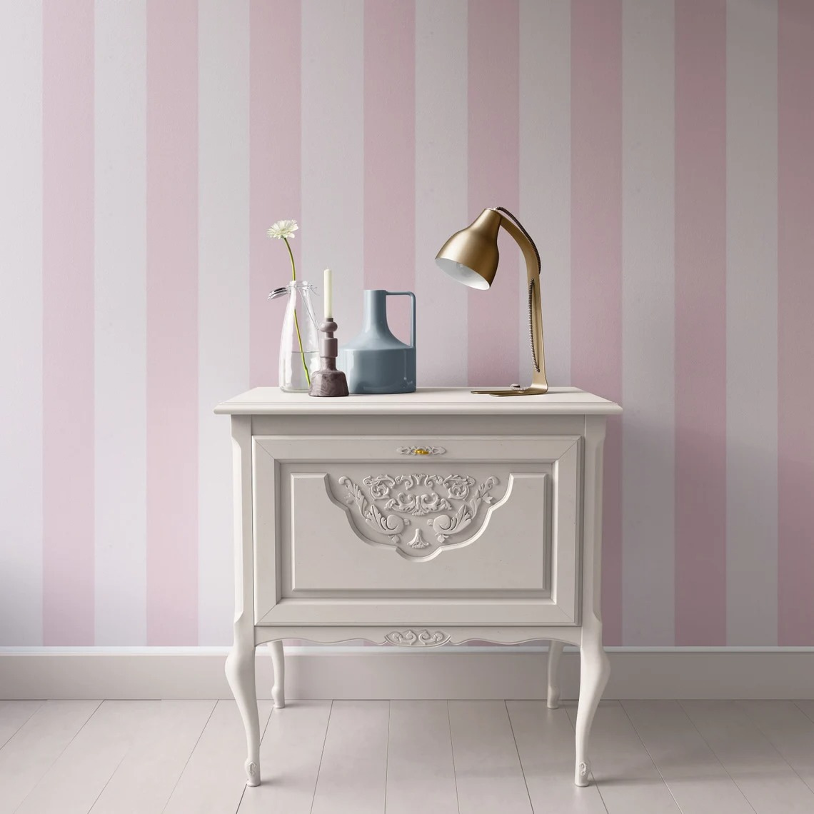 Rayas rosas sobre crema — interior 4
