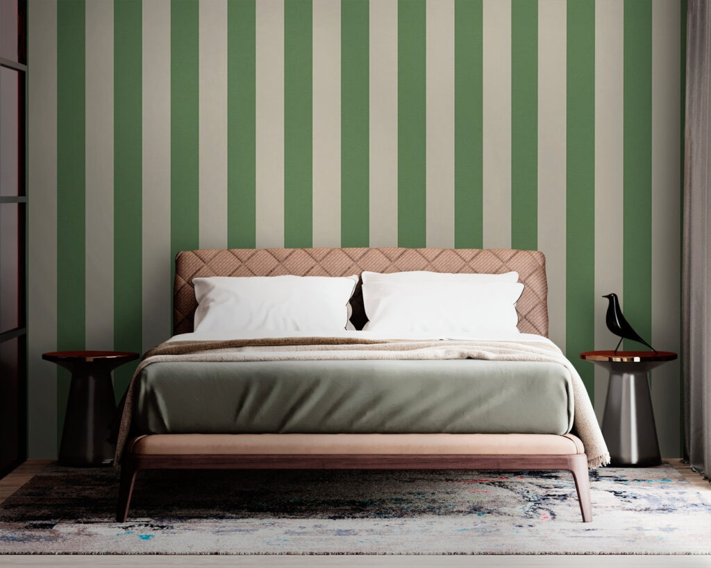Rayas verdes sobre crema — interior 2