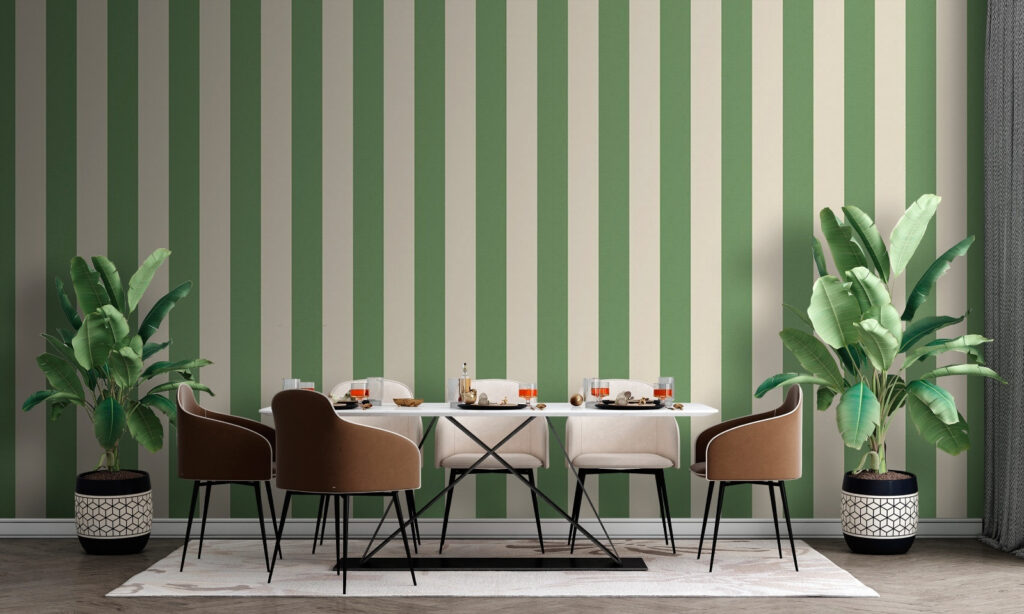 Rayas verdes sobre crema — interior 3