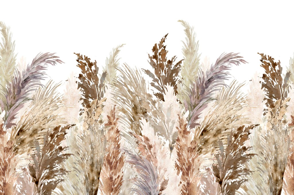 Gramíneas plumosas claras — diseño completo