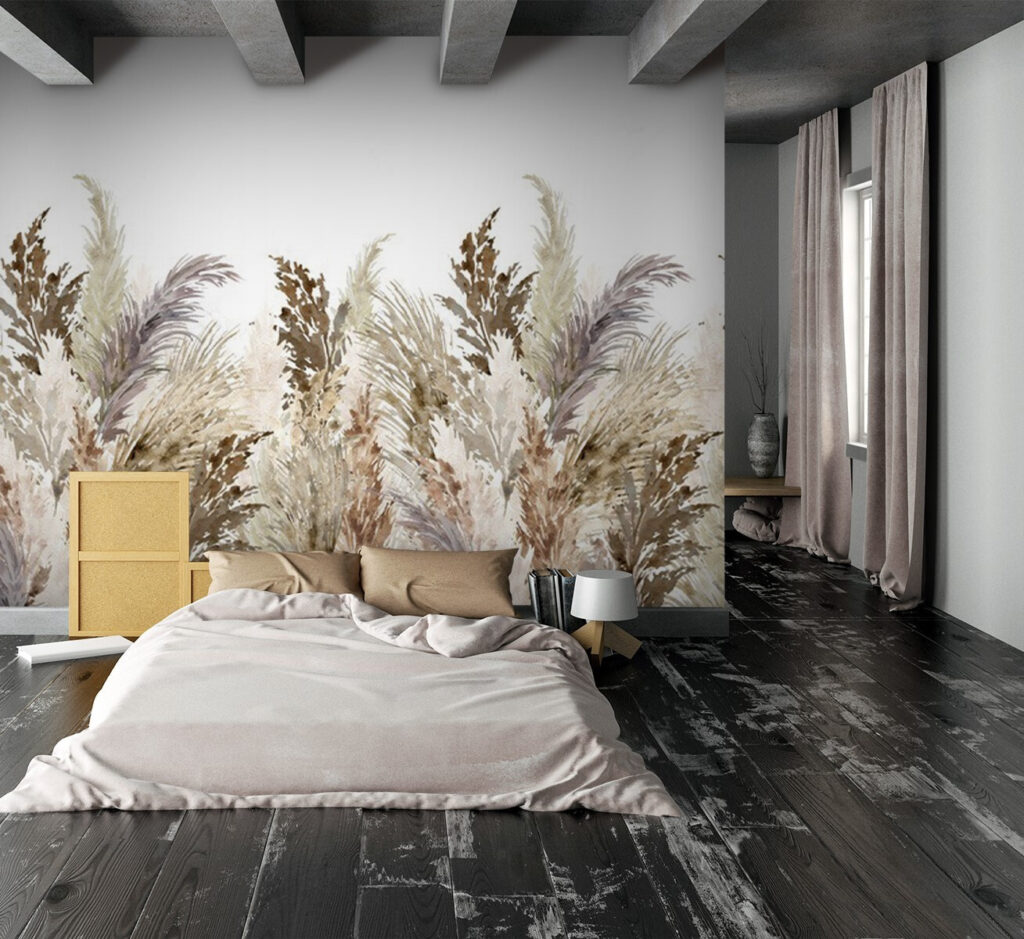 Gramíneas plumosas claras — interior 1