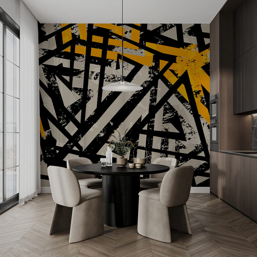 Líneas negras sobre amarillo — interior 4