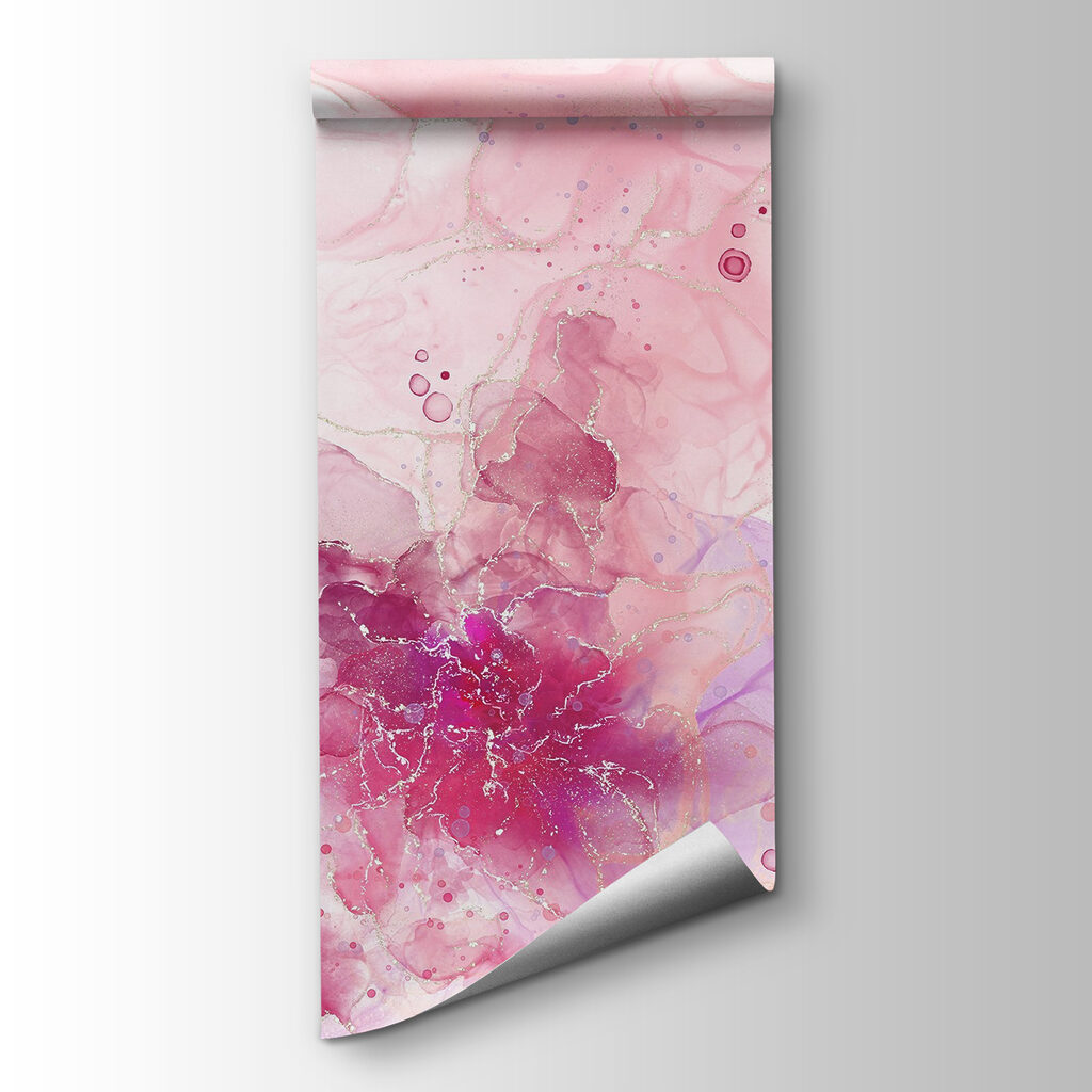 Flor rosa en acuarela — vista del producto