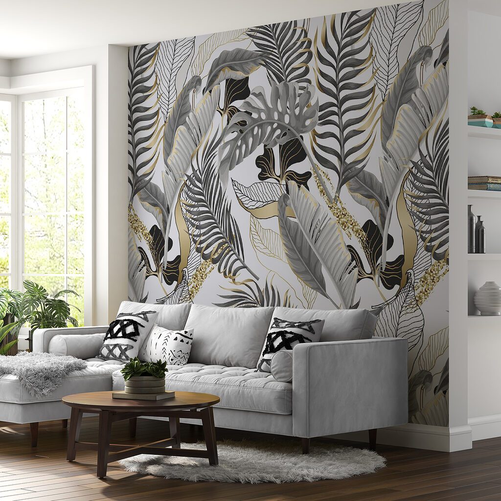 Hojas tropicales con plumas — interior 5