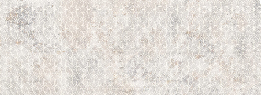 Geometría pálida sobre blanco — diseño completo
