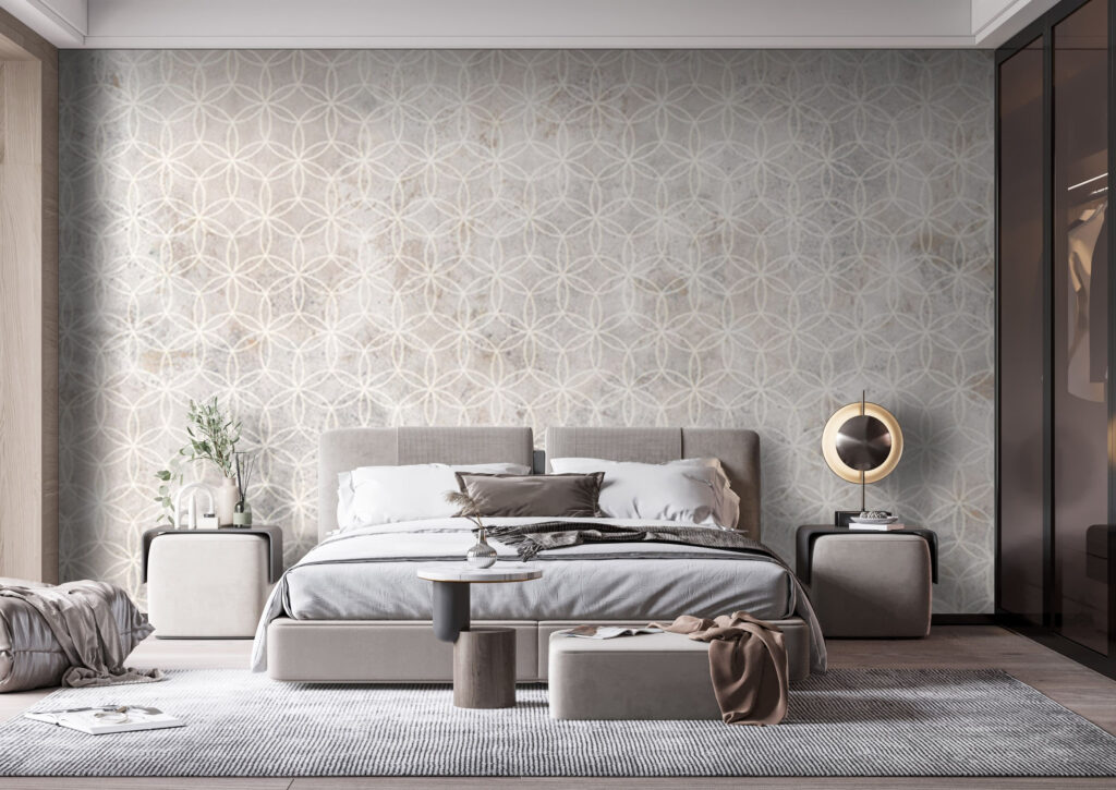 Geometría pálida sobre blanco — interior 1