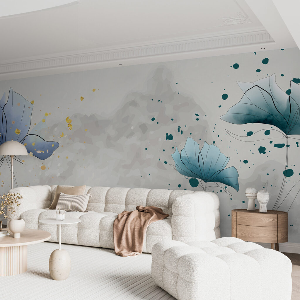 Flores azules con tinta — interior 4