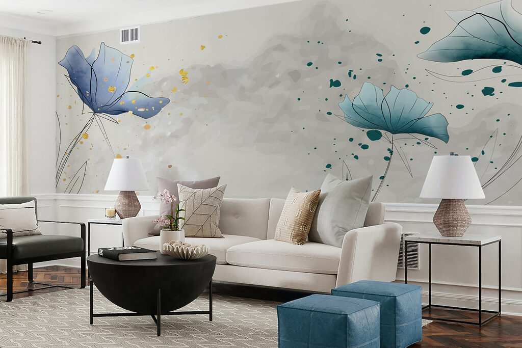 Flores azules con tinta — interior 5