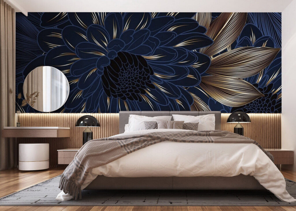 Flor azul alargada — interior 2