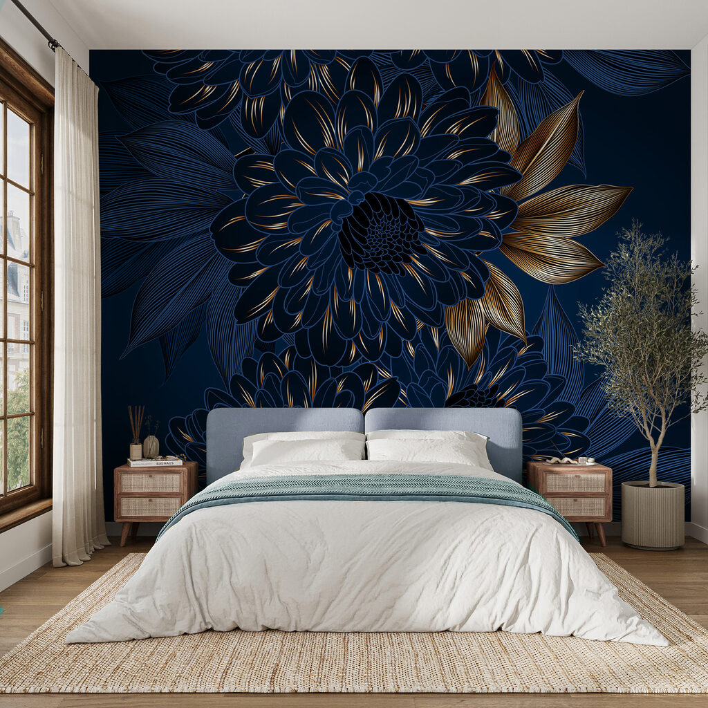 Flor azul alargada — interior 4