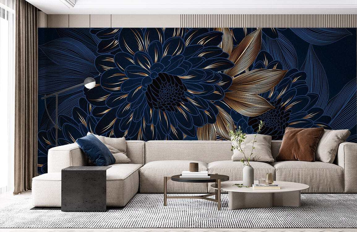 Flor azul alargada — interior 3