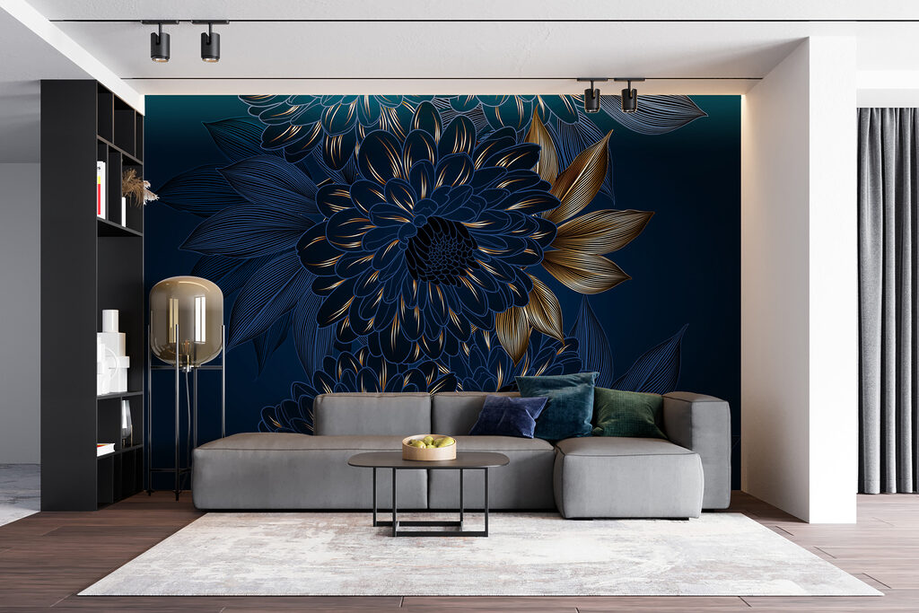 Flor azul alargada — interior 5