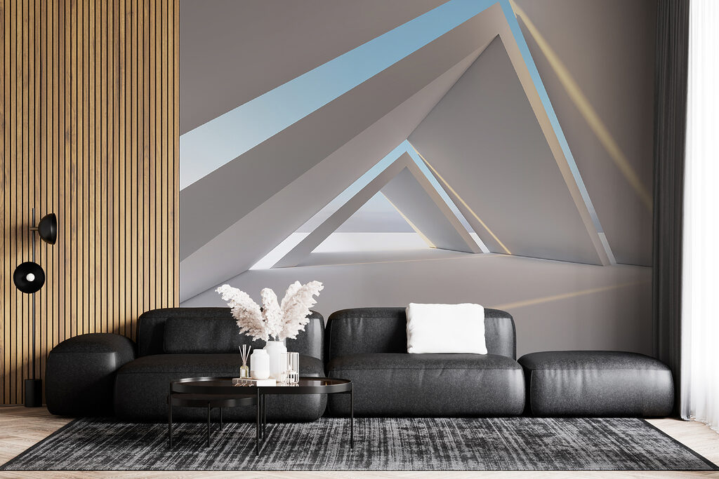 Pasillo triangular, cielo azul — interior 4