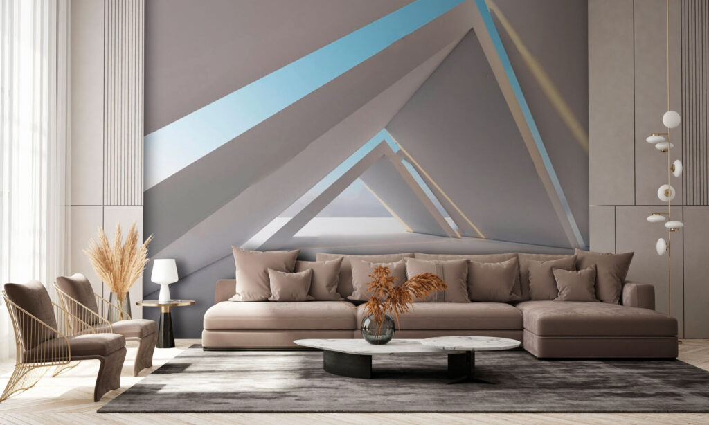 Pasillo triangular, cielo azul — interior 3
