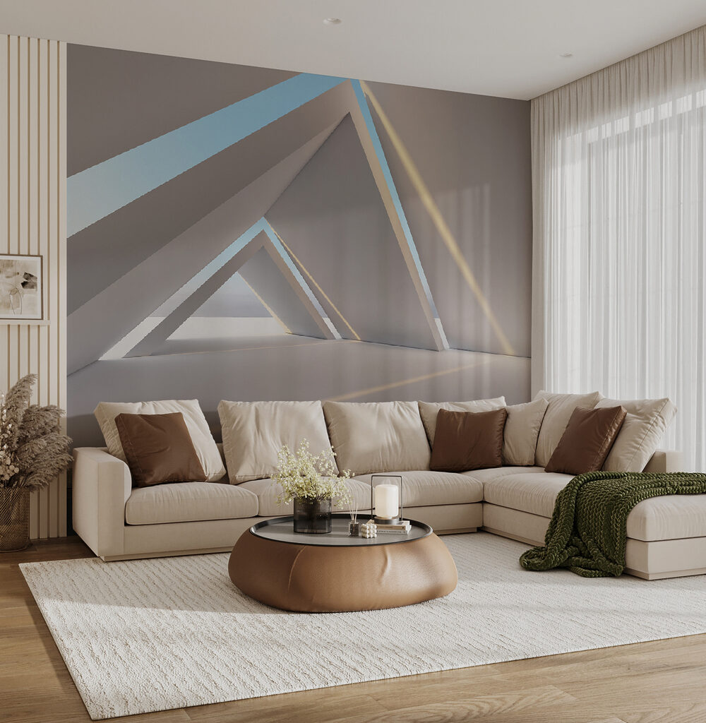 Pasillo triangular, cielo azul — interior 5