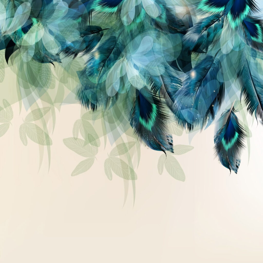 Borde de plumas colgantes — diseño completo