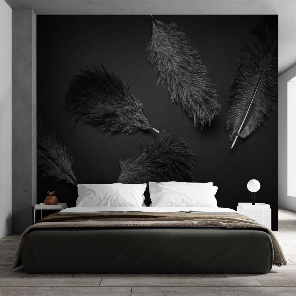 Plumas oscuras sobre negro — interior 1