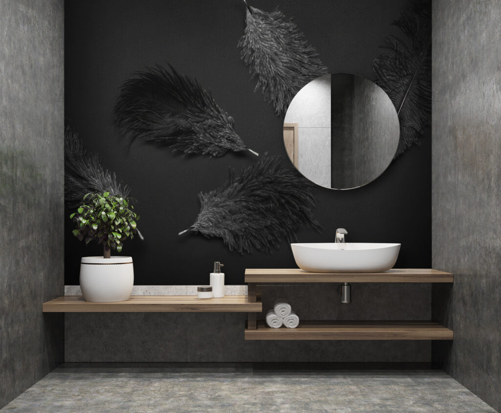 Plumas oscuras sobre negro — interior 2