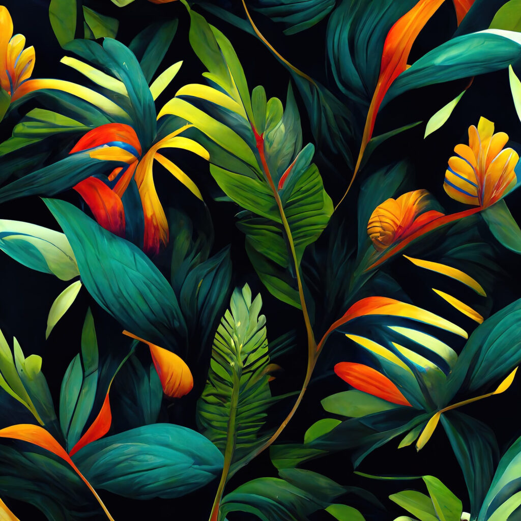Flores cálidas sobre verde — diseño completo