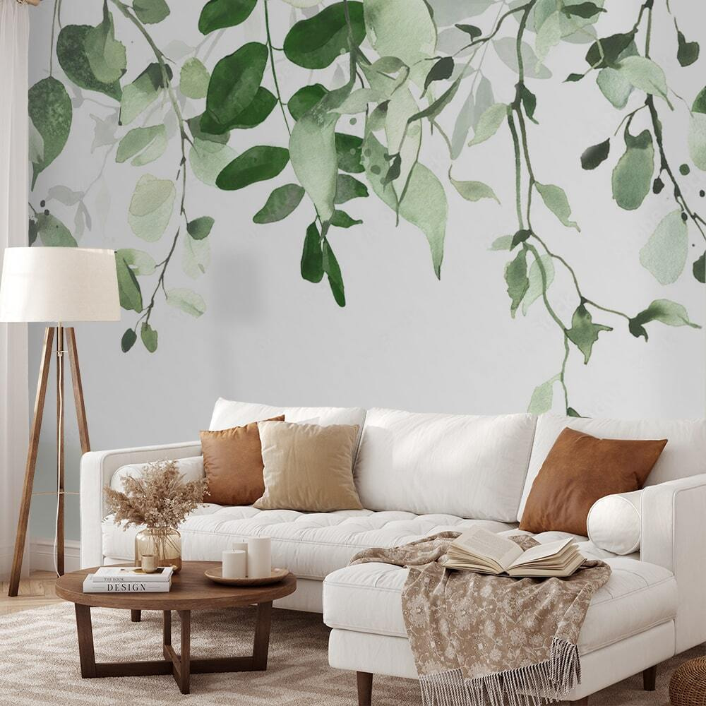 Hojas colgantes sobre blanco — interior 3