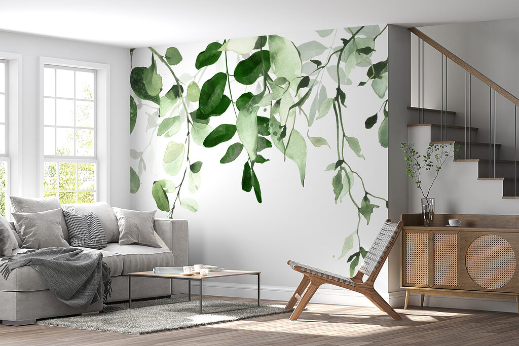 Hojas colgantes sobre blanco — interior 5