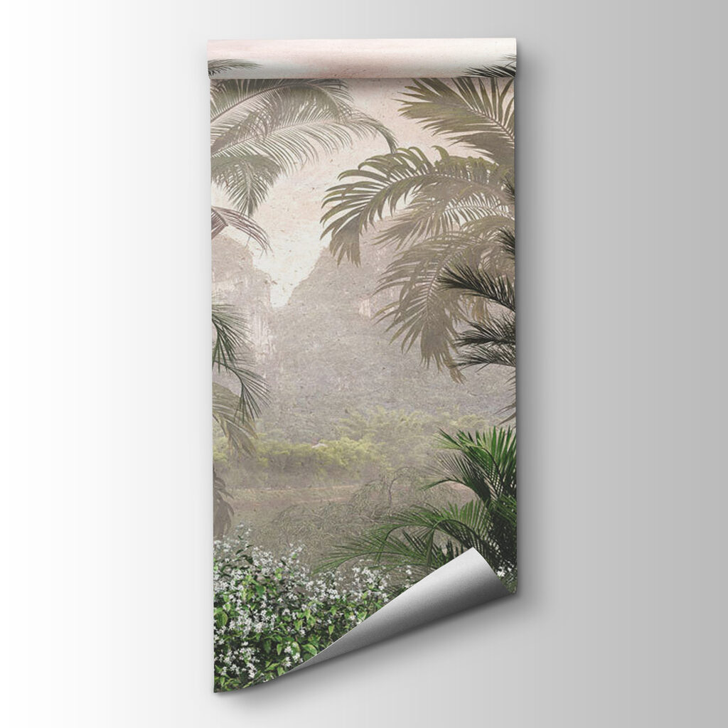 Palmeras en niebla pintada — vista del producto