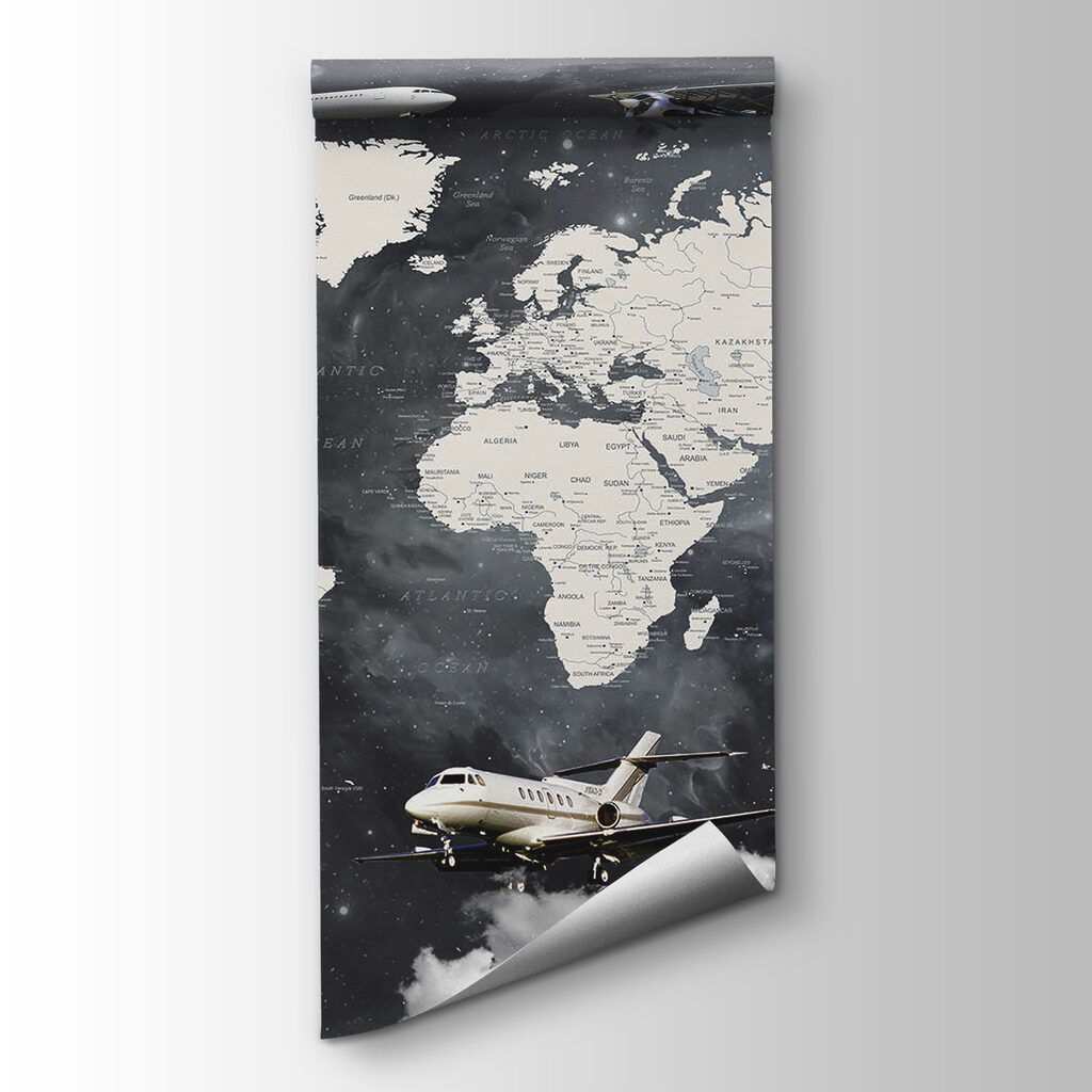 Aviones sobre mapa blanco — vista del producto