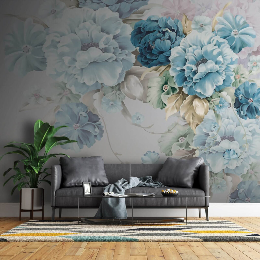 Flores azules que caen — interior 1