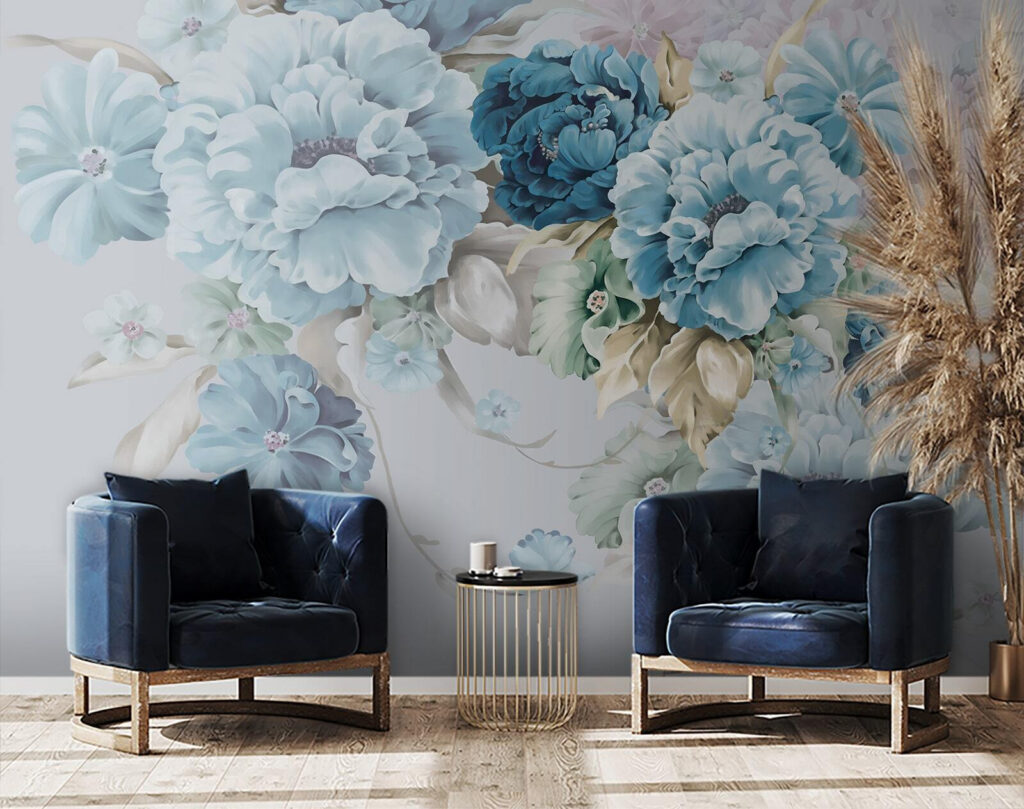 Flores azules que caen — interior 3