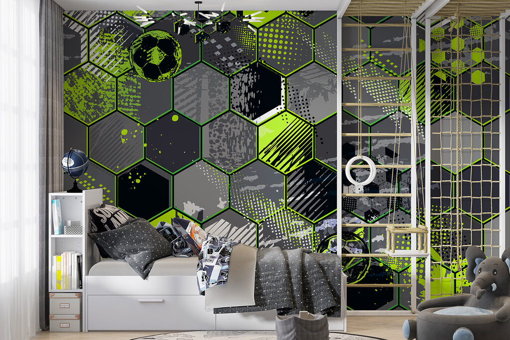 Fútbol en hexágonos verdes — interior 4