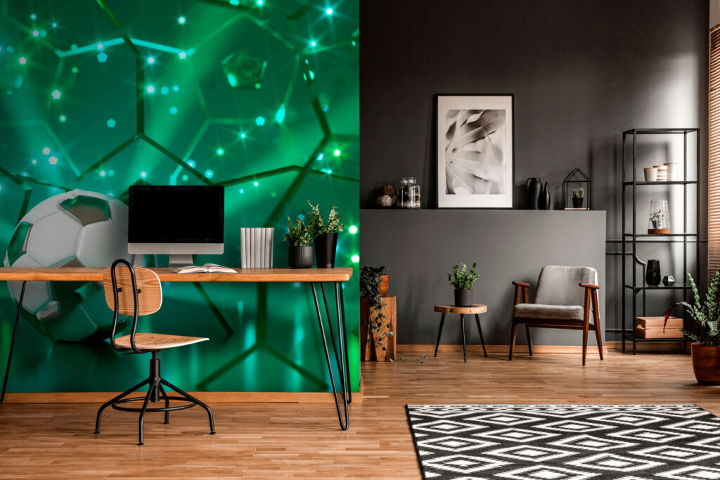 Fútbol entre luces verdes — interior 3